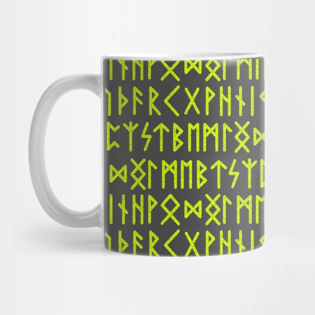 Green nordic runes pattern by Drumsartco